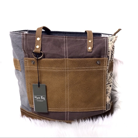 Myra Bag Handbags - Myra Bags-Handcrafted Canvas & Leather Tote-NWT